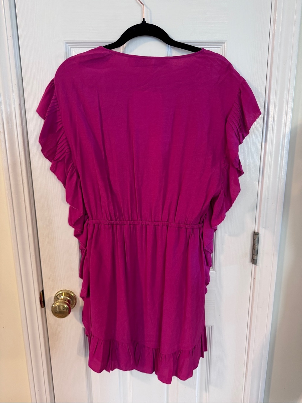 IRO Zestful Fuchsia Lace Ruffle Mini Dress Silk Feel Size 36 Small NWT - Picture 6 of 13